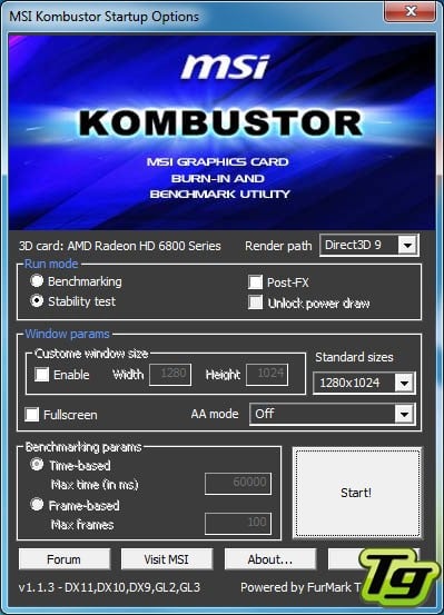 MSI Kombustor 4.1.27 instaling