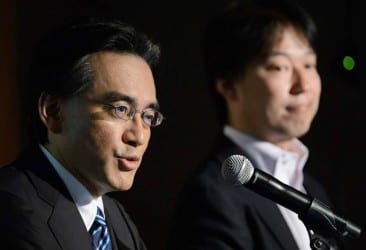 Nintendo President Satoru Iwata And DeNA President Isao Moriyasu Joint News Conference As The Companies Form Capital Alliance